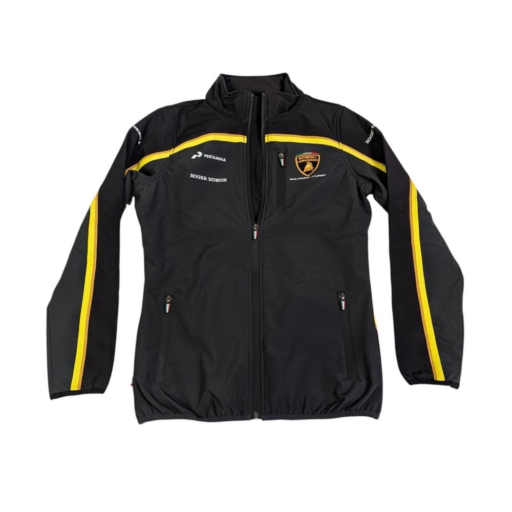 Lamborghini Squadra Corse Softshell Jacket Mens S Black Racing Full Zip